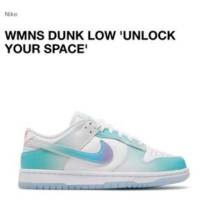 Nike White and Blue Sneakers Dunk Low